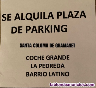 Alquiler plaza parking 