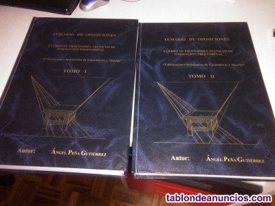 Vendo Temario  Oposiciones Madera y Mueble PTFP