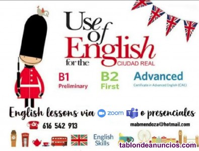 Clases individuales de REPHRASING-USE OF ENGLISH en Ciudad Real curso 2025-2026